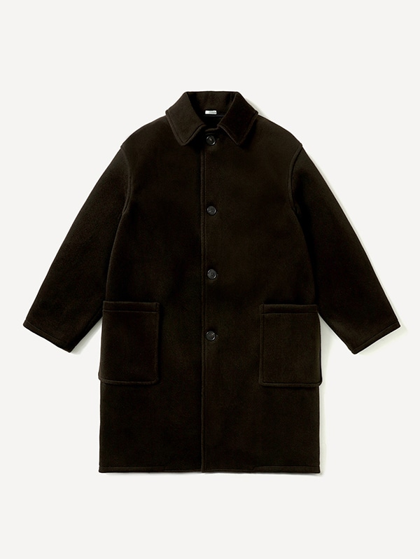 Cashmere Wool Herringbone Prisoner Coat OLIVE