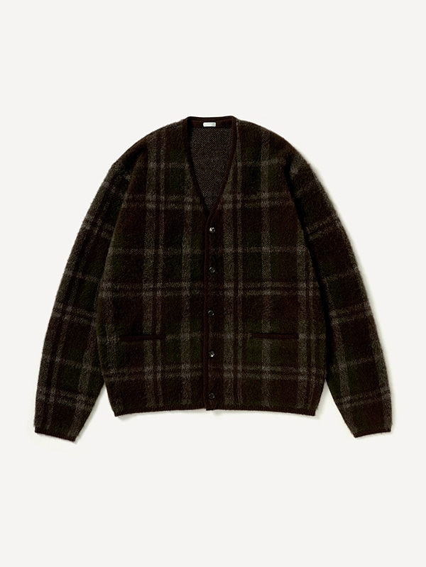 Brushed Cashmere Middle Gauge Cardigan BROWN