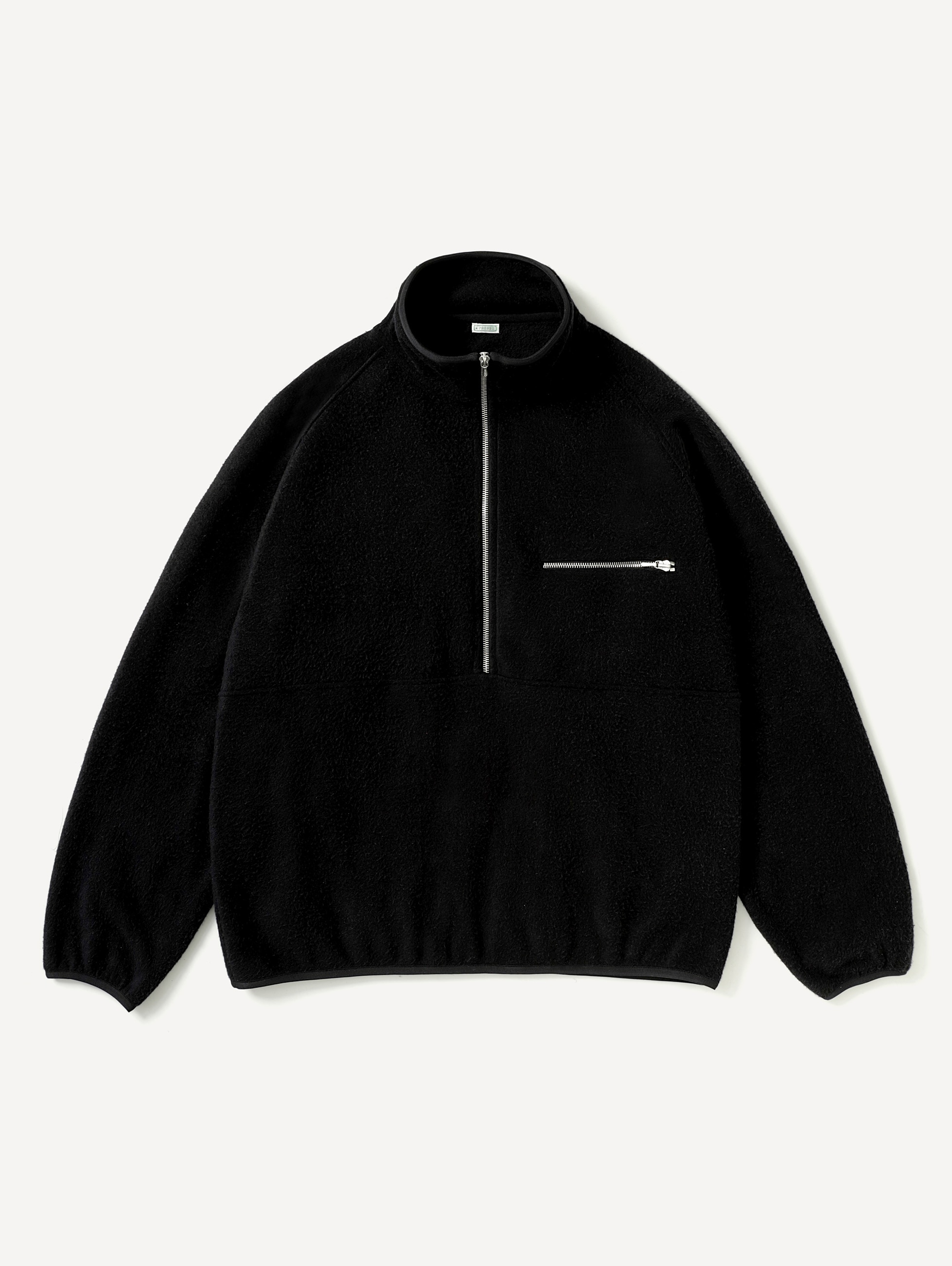 Vintage Silk Fleece Half Zip Jacket BLACK