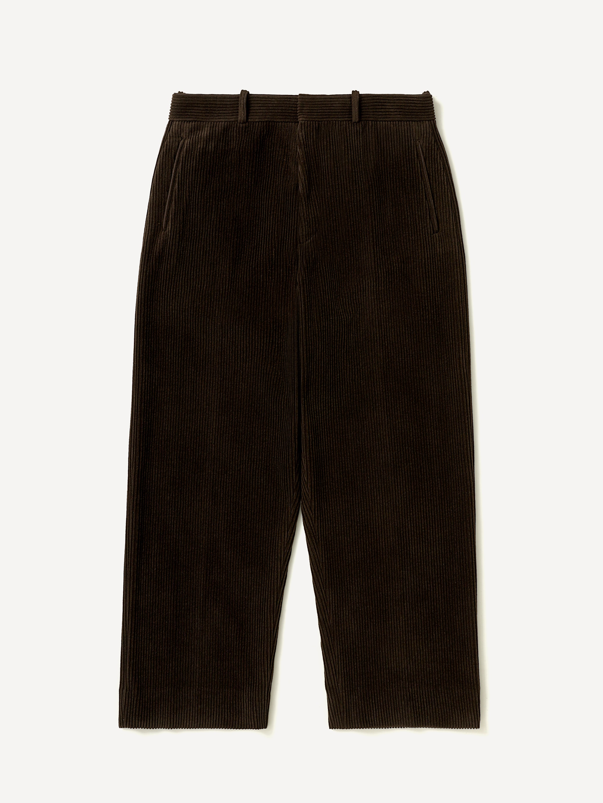 Wool Corduroy Wide Trousers BROWN