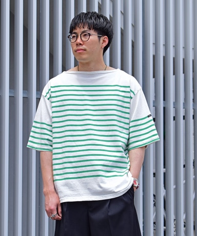 OUTIL[ウティ] 23SS Tricot AAST Short [Off × Green Briar]