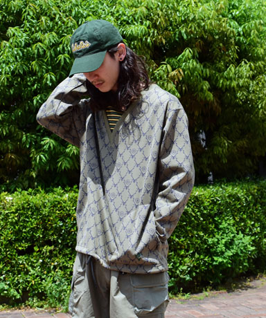 South2 West8[サウスツーウエストエイト] 23SS String V Neck Shirt-Poly Jq./Skull&Target