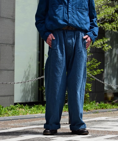 OUTIL Pantalon Savas[Indigo Stripe] 日本一掃 メンズ | iis.uj.ac.za