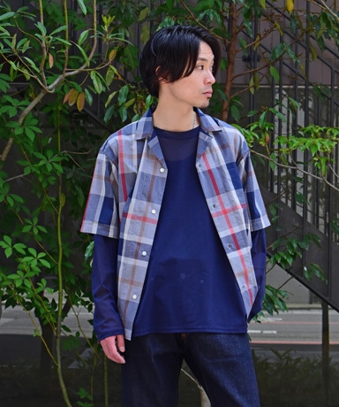 EEL[イール] 23SS 花火シャツ [Blue Check]