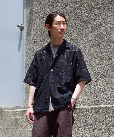 NEEDLES[ニードルズ] 23SS Cabana Shirt-C/Pe/R-Lace Cloth/Flower [Black]