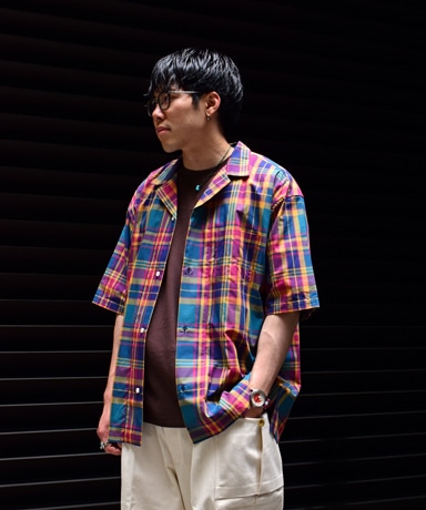 EEL[イール] 23SS 花火シャツ [Purple Check]