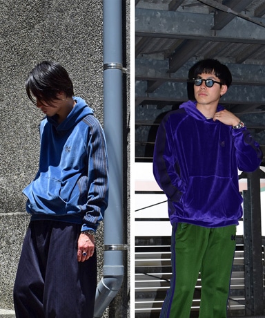 Track Hoody-C/Pe Velour(S(MEN) Purple/パープル): NEEDLES