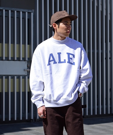 PRINT Sweat Crew-neck P/O Big(2(MEN) Heather White×ALE-Y/ヘザー