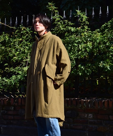 blurhms ROOTSTOCK[ブラームスルーツストック] 23AW Ramie Wool 65 Coat [Olive]