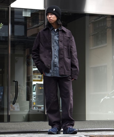 STUDIO NICHOLSON [スタジオニコルソン] 24SS RCYCLD GRMNT DYE DNM EASE & REED [BLACK GRAPE/DOVE]