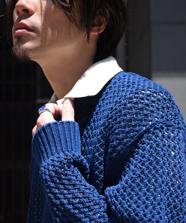 AURALEE[オーラリー] Cotton Lily-Yarn Mesh Knit P/O