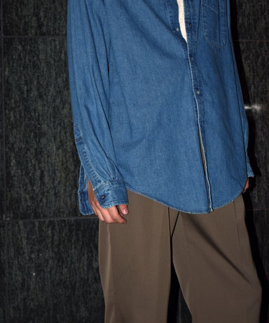 AURALEE-LIGHT WOOL MAX GABA TWO TUCK SLACKS [TOP BROWN] / orSlow-STANDARD BUTTON DOWN SHIRT [USED]