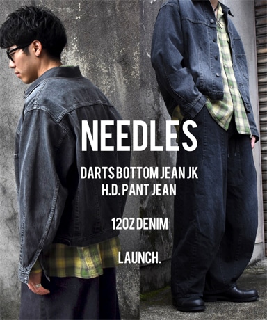 Needles 25SS-DARTS BOTTOM JEAN JK DENIM & H.D. PANT JEAN 12oz DENIM [BLK/IND]