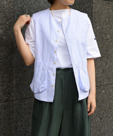 Veritecoeur / VC-2478 リバーシブルベスト-ST×WHT (1981Lady's)