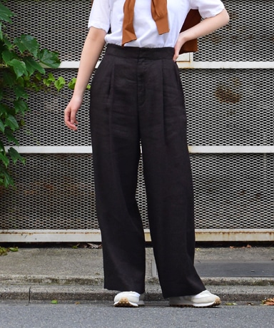 ATON / LINEN VISCOSE | WIDE PANTS (1981Lady’s)