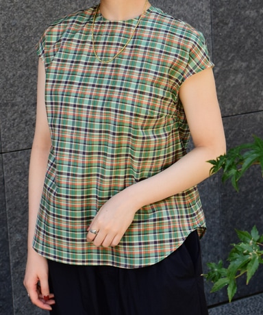 R&D.M.CO- / Madras Check No Sleeve (1981Lady's)