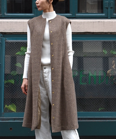 R&D.M.CO- / Hound's Tooth Princess Line Dress (1981 Lady's)