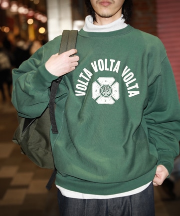 CIOTA スビンコットン30/10裏毛 長袖スウェットシャツ [グリーン]