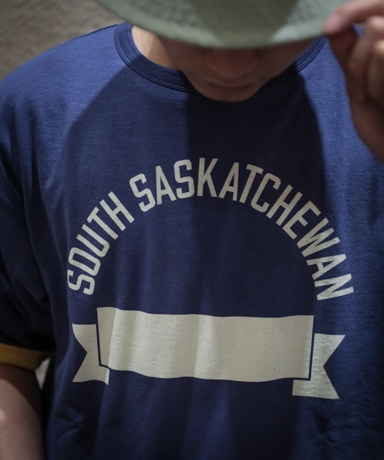 CIOTA スビンコットン30/-天竺リバーシブル半袖Tシャツ [ネイビー×イエロー]