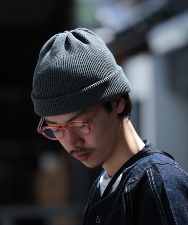 crepuscule Knit Cap-Sleep Mask [Dark Green]