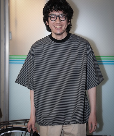 is-ness BALLON T SHIRT [BLACK/NAVY]