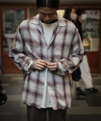 SEVEN BY SEVEN OPEN COLLAR SHIRT L/S [RED]