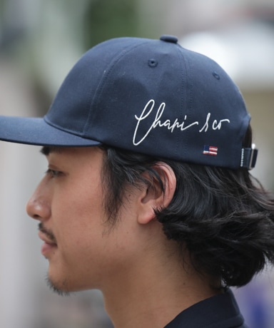 CHARI&CO. CORE PHYSICAL BLACKOUT POLO CAP/SIDE SCRIPT LOGO 6PANEL CAP