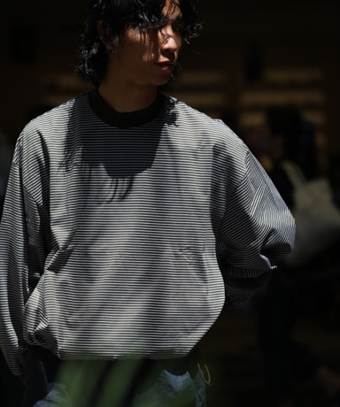 is-ness Balloon Long Sleeve Tee [Brown/White]