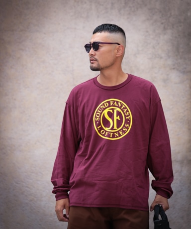 ISNESS MUSIC SP SF L/S TEE [BURGUNDY]