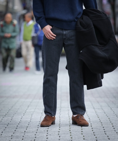 Tapered 5 Pocket Pants(28(MEN) Dark Blue Damage/ダークブルー