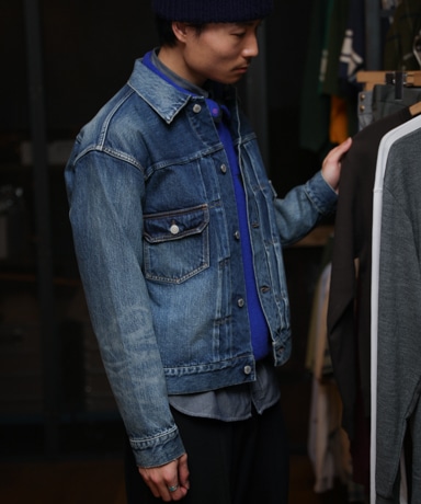 Single Pocket Denim Jacket(42(MEN) Medium Dark Blue Damage Single Pocket Denim Jacket(42(MEN) Medium Dark Blue Damage