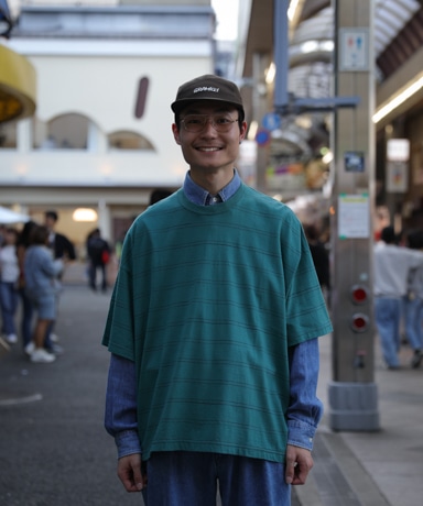 Double Side Stripe Tee(L(MEN) Black×Orange/ブラック×オレンジ