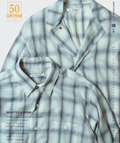 【MAATEE&SONS | 50th WORK SHIRTS折って折ってシャツジャケット-H WOOL】