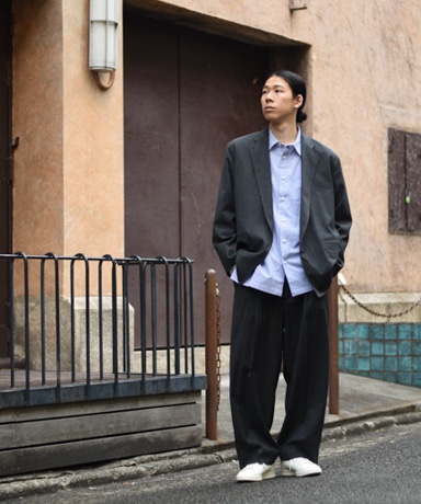 blurhms [ブラームス] 23SS “Wool Rayon Silk Cardigan Jacket” & “Wool Rayon Silk Super Wide Slacks”
