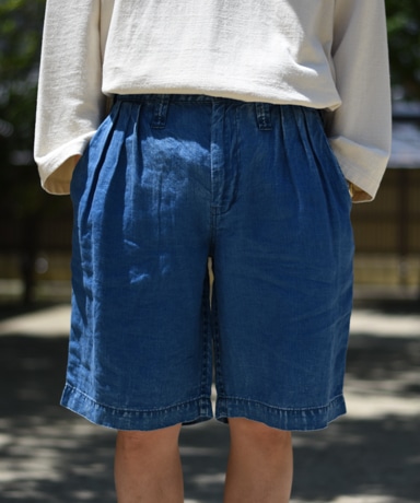 Porter Classic [ポータークラシック] 23SS "Indigo Linen Bebop Shorts"