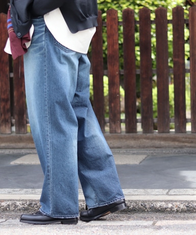 KOLOR BEACON [ カラービーコン ] 23SS エイジング加工ワイドジーンズ