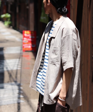 Gorsch [ ゴーシュ ] STAND COLLAR SOLID LONG SHIRT
