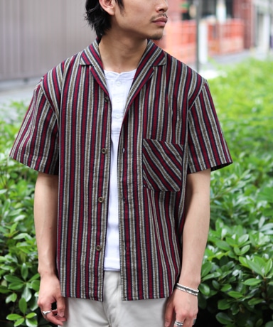 FRANK LEDER [フランクリーダー] 23SS BAVARIAN RED STRIPE COTTON SS SHIRT