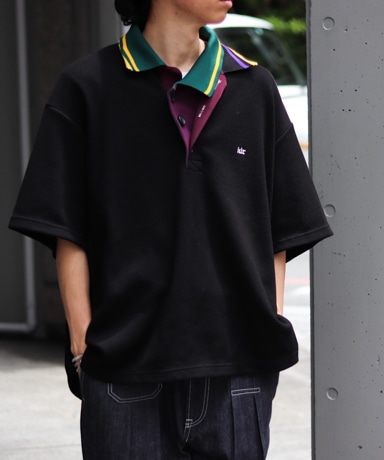 KOLOR [ カラー ] 綿ポリメッシュ ドッキングポロシャツ