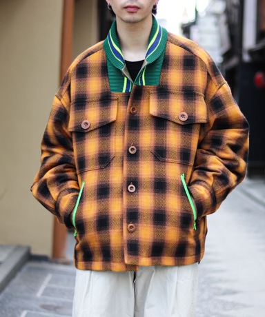 KOLOR BEACON [ カラービーコン ] 23AW オンブレチェックドッキングブルゾン