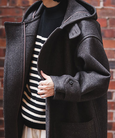 HERILL [Blacksheep Duffelcoat -Brown Herringbone-]