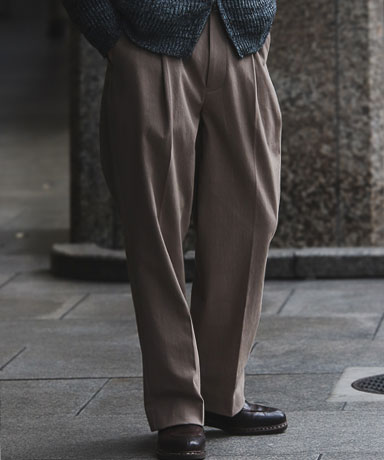 山内 [超強撚ヘビーツイルコットン・ワンタックパンツ]