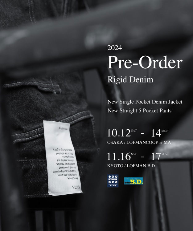 [イベント告知] CIOTA Rigid Denim Pre-Order 2024