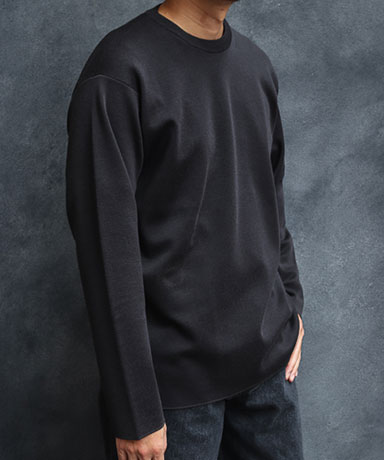トップス BATONER 32G SMOOTH WOOL CREW NECK DSCF2188.jpg