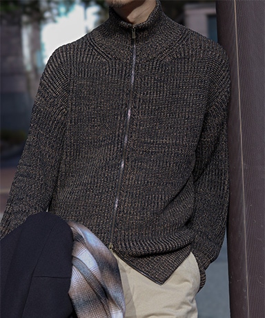 BATONER ”LOFTMAN別注 Mix Color Tweed knit Blouson”