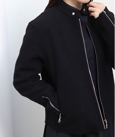 【R&D.M.CO-/アールアンドディーエムコー】W/F Knit Single Riders Jacket