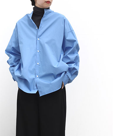【Graphpaper/グラフペーパー】High Count Broad L/S  Oversized Band Collar Shirt