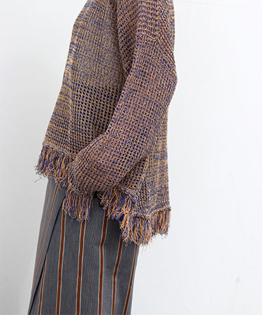 【CINOH/チノ】Lace Oversize Crew Neck Knit