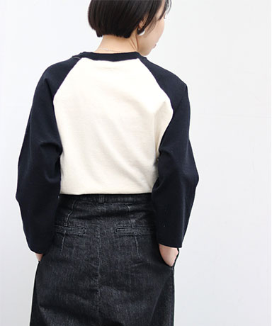 【blurhms/ブラームス】Cotton Silk Nep Baseball Raglan Tee