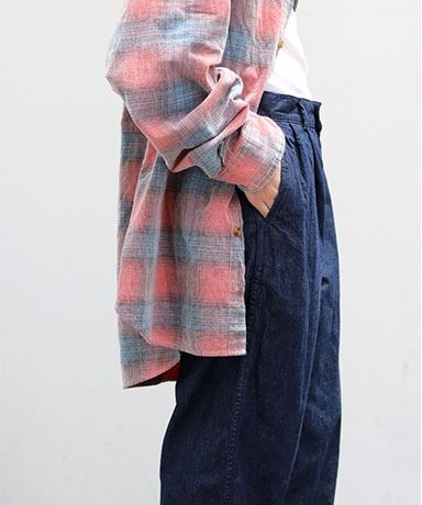 【orSlow/オアスロウ】Two Tuck Denim Wide Trouser